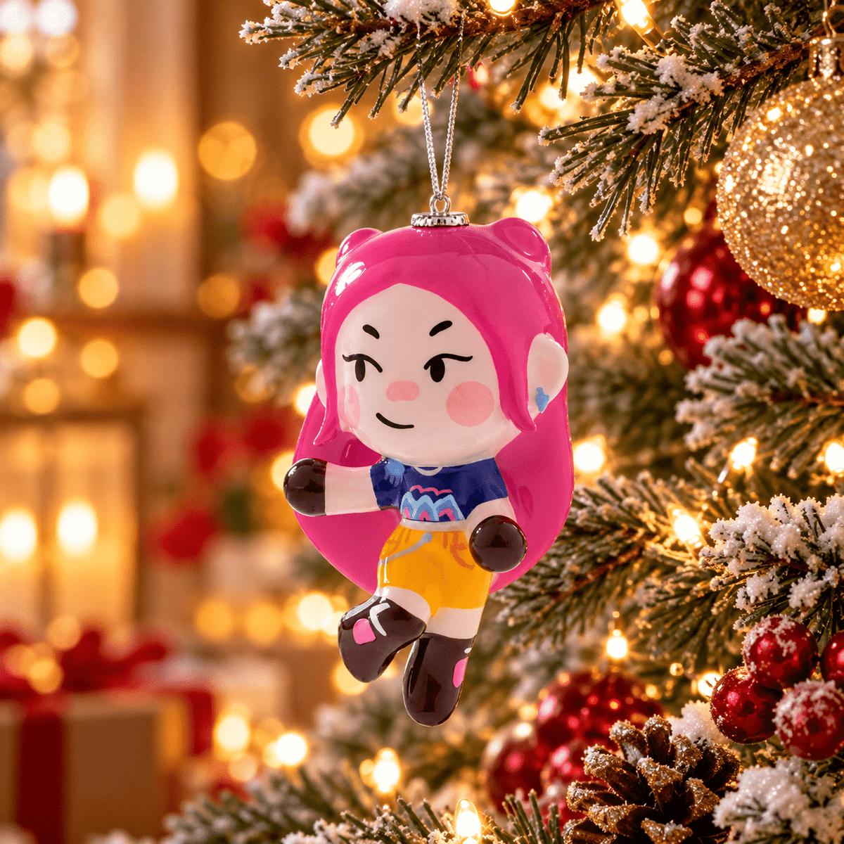 KPop Demon Hunters HUNTR/X Holiday Ornament Collection – Rumi, Mira & Zoey Character Tree Decorations, Complete 3-Piece Set