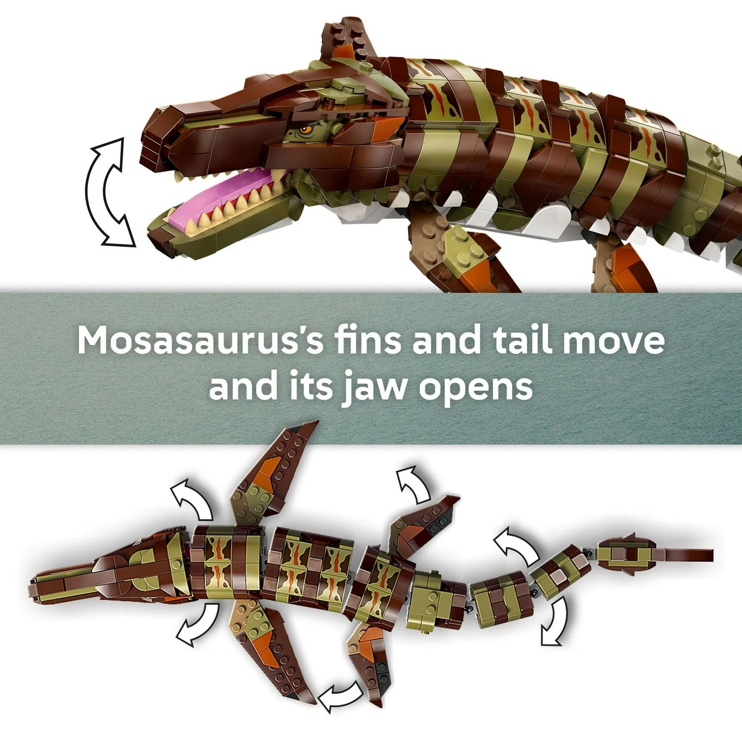 LEGO Jurassic World Brick-Built Mosasaurus Boat Mission Dinosaur Toy for Kids, Boys, and Girls, 9+ - Poseable Dinosaur plus LeClerc and Atwater Minifigures - Gift Idea for Young Movie Fans - 76974 nirvanaguru