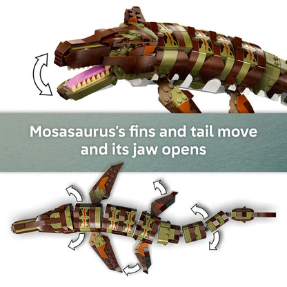 LEGO Jurassic World Brick-Built Mosasaurus Boat Mission Dinosaur Toy for Kids, Boys, and Girls, 9+ - Poseable Dinosaur plus LeClerc and Atwater Minifigures - Gift Idea for Young Movie Fans - 76974 nirvanaguru
