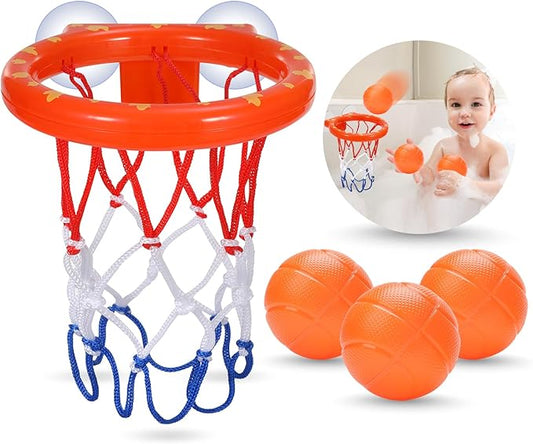 Bath Toys - Bathtub Basketball Hoop for Kids Toddlers - Bath Toys Shower Toys for Kids Ages 4-8,Suction Cup Basketball Hoop & 3 No Hole Balls Set for Boys Girls nirvanaguru