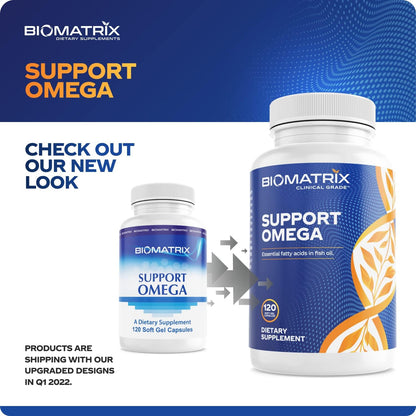 Support Omega (120 Gel Capsules) Omega 3 Fish Oil Supplement - Cardiovascular, Musculoskeletal Support Nirvana Guru