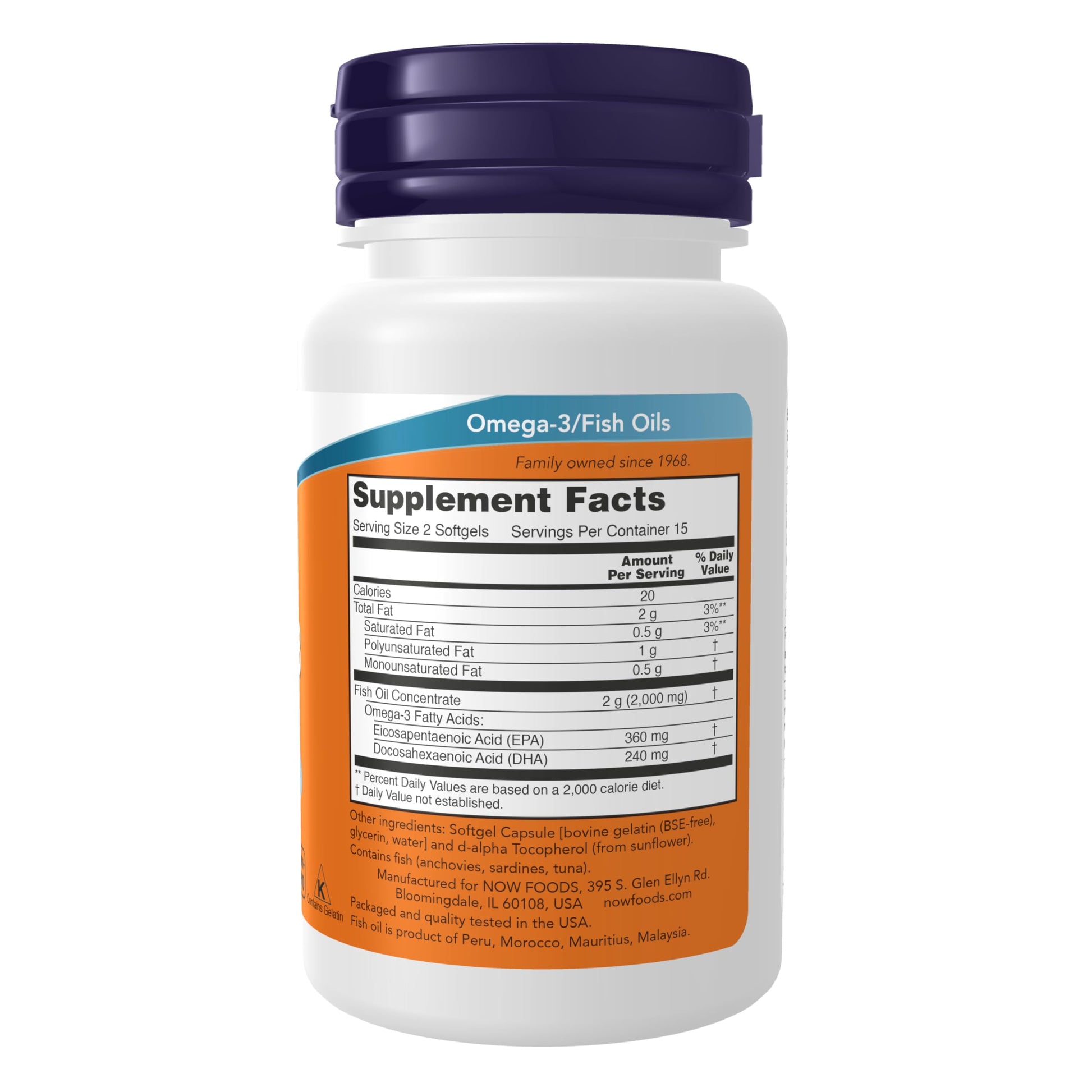 NOW Foods Supplements, Omega-3 180 EPA / 120 DHA, Molecularly Distilled, Cardiovascular Support*, 200 Softgels - Nirvana Guru