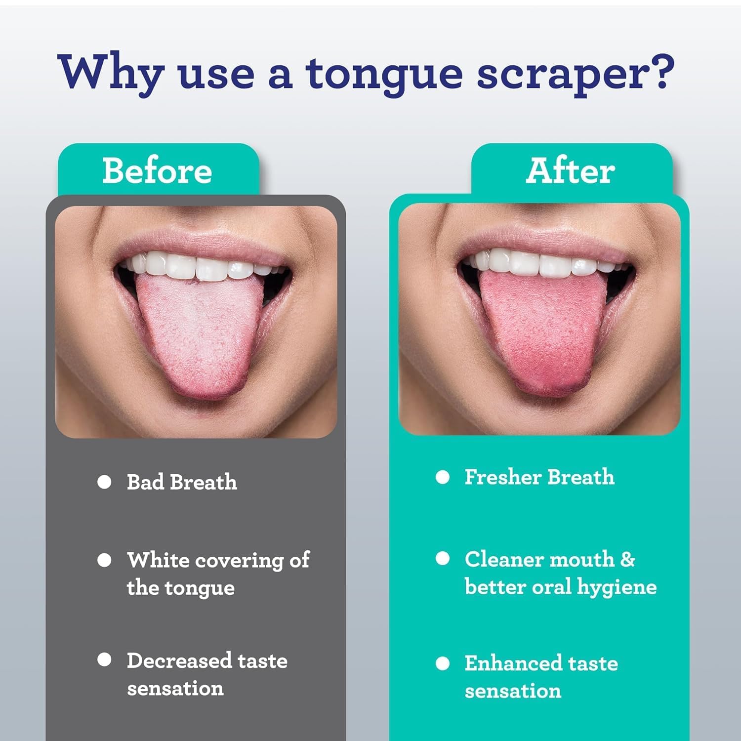 GuruNanda Tongue Scraper for Adults (2 Pack) with Travel Case, 420 Medical-Grade 100% Stainless Steel Tongue Cleaner, Aids in Fresh Breath & Oral Care Nirvana Guru