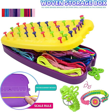 Friendship Bracelet Making Kit Toys, Ages 7 8 9 10 11 12 Year Old Girls Gifts Ideas, Birthday Present for Teen Girl, Arts and Crafts String Maker Tool, Bracelet DIY, Kids Travel Activity Set nirvanaguru