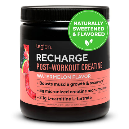 LEGION Recharge Post Workout Drink - Micronized Creatine Monohydrate Natural Post Workout Recovery Drink - Muscle Builder & Recovery Booster Post Workout Supplements (Strawberry Lemonade, 30 Servings) Nirvana Guru