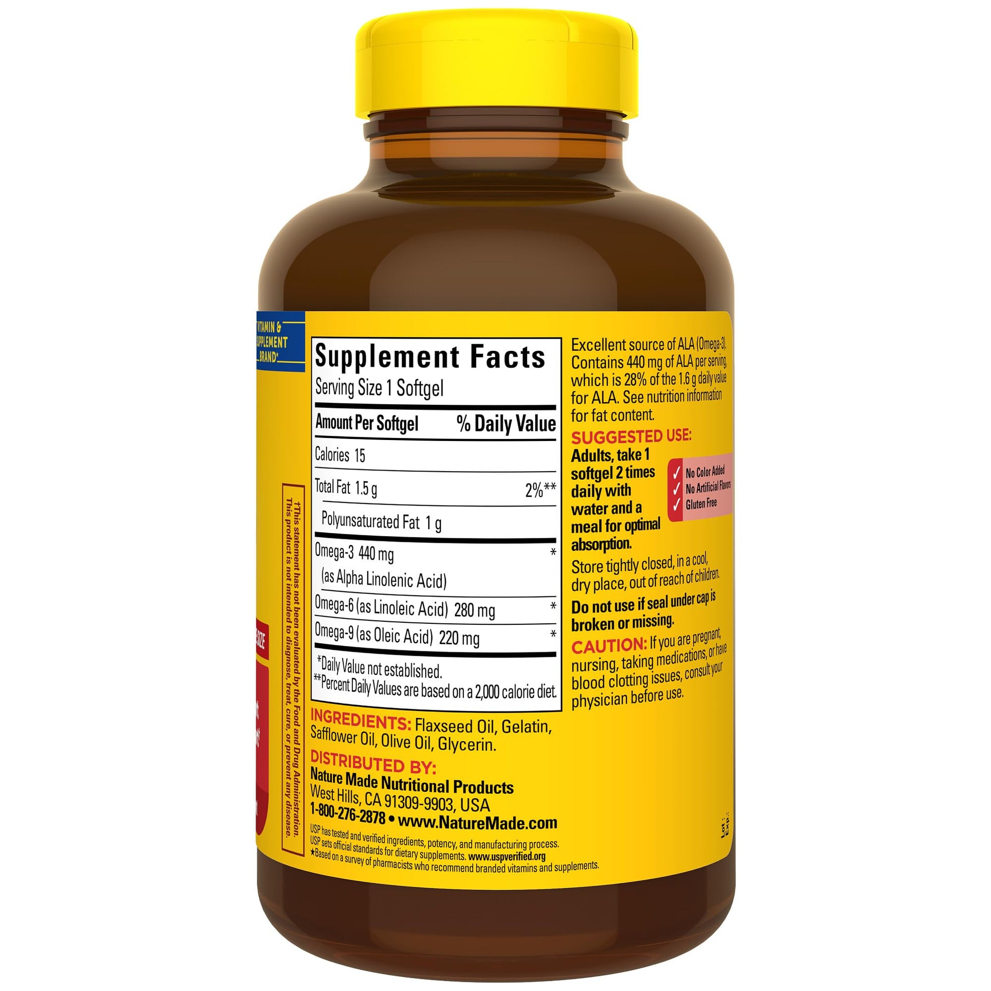 Nature Made Triple Omega 3 6 9 Supplements, Flaxseed, Safflower & Olive Oils, Fish Free Omega 3 Fatty Acid Supplement, 150 Softgels, 75 Day Supply - Nirvana Guru