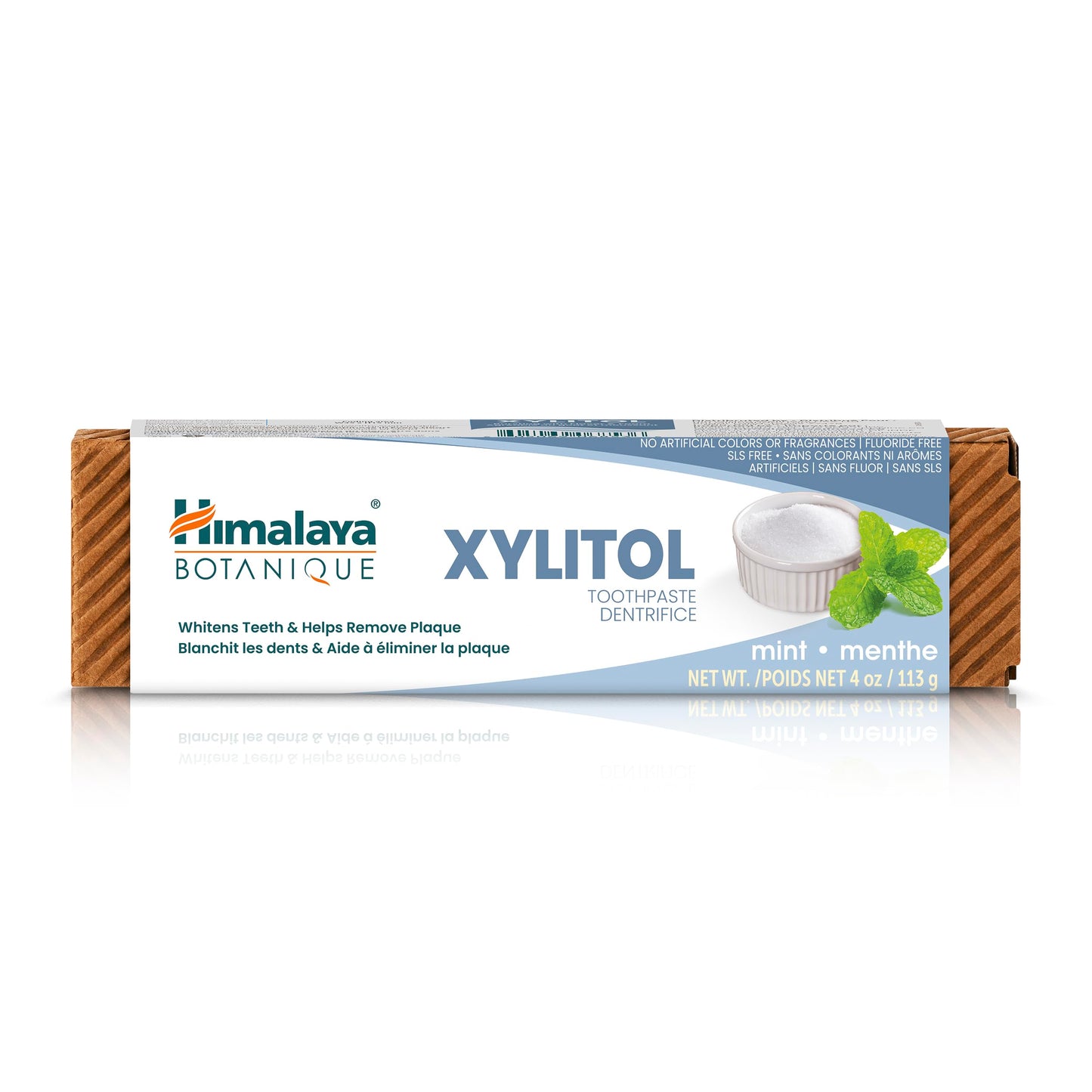Himalaya Botanique Whitening Antiplaque Toothpaste with Xylitol, Fluoride Free, for Plaque Reduction & Gentle Whitening, 4 oz - Nirvana Guru