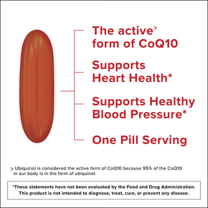 Qunol Ubiquinol CoQ10 200mg Softgels, Powerful Antioxidant for Heart and Vascular Health, Essential for Energy Production, Natural Supplement Active Form of CoQ10, 60ct Softgels Nirvana Guru