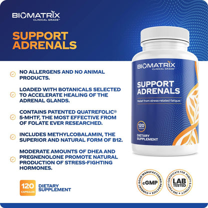 Adrenal Fatigue Supplement, Cortisol Manager, 5-MTHF, B Vitamins, Vitamin C, Adaptogens, Bioflavonoids, DHEA, Inositol, 30-60 Day Supply | 120 Veggie Caps Nirvana Guru