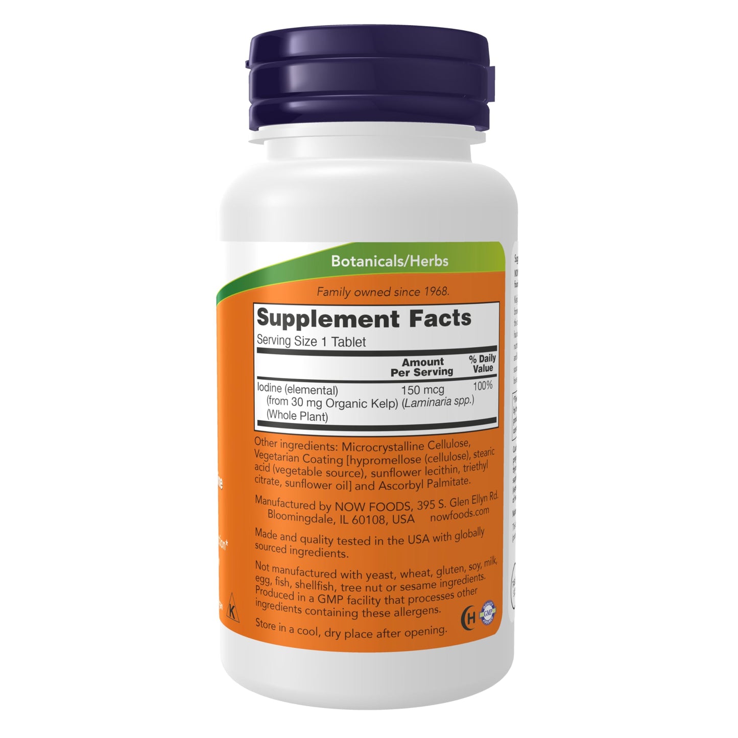 NOW Foods Supplements, Kelp 150 mcg of Natural Iodine, Easier to Swallow Tablet, Super Green, 200 Tablets Nirvana Guru