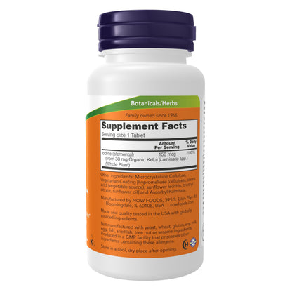 NOW Foods Supplements, Kelp 150 mcg of Natural Iodine, Easier to Swallow Tablet, Super Green, 200 Tablets Nirvana Guru