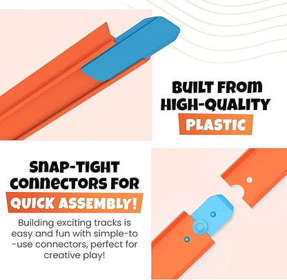 Replacement Track Set Building Pieces for Hot Wheels Toy Cars 86-Piece Straight Track Set, Connectors Included, 40 Feet of Track nirvanaguru