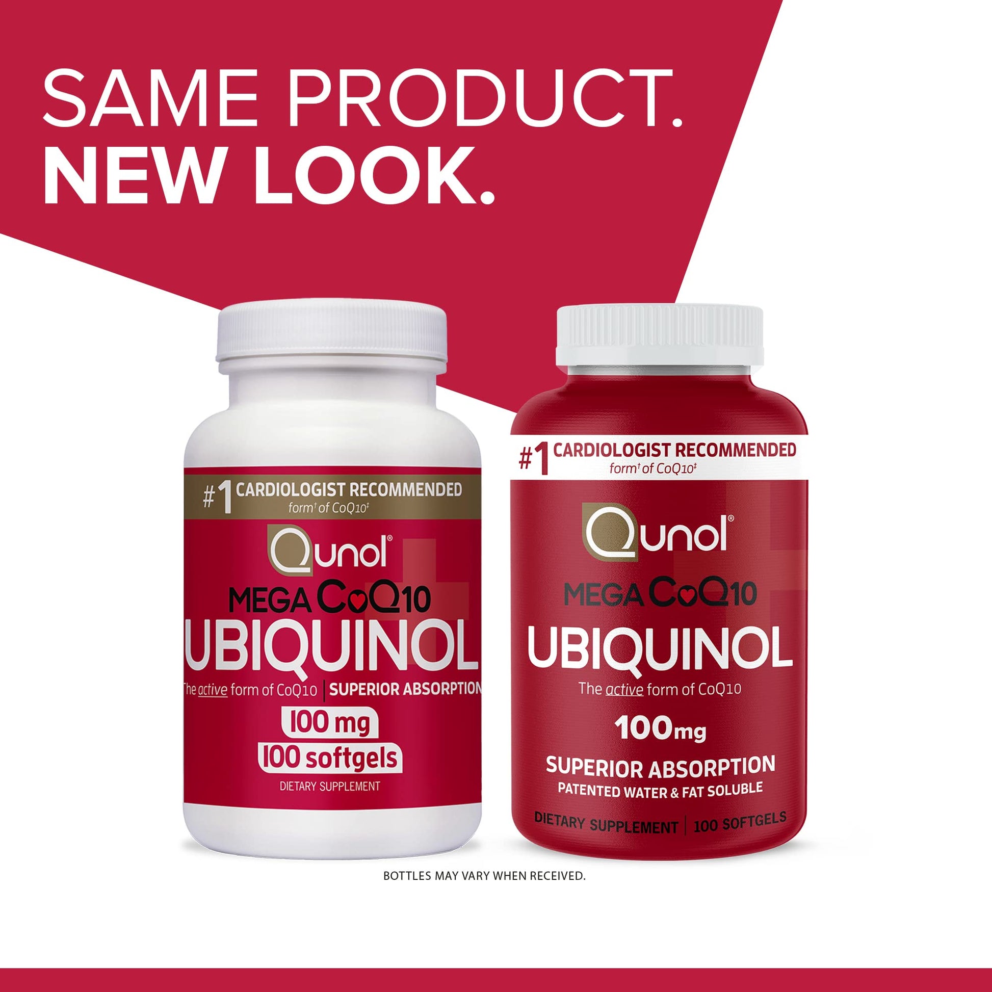 Qunol Mega Ubiquinol 100mg CoQ10, Superior Absorption, Patented Water and Fat Soluble Natural Supplement Form of Coenzyme Q10, Antioxidant for Heart Health, 100 Count Softgels Nirvana Guru