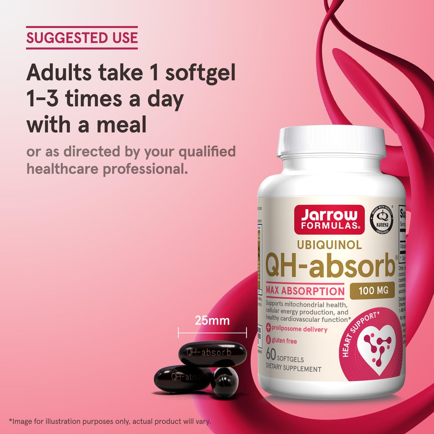 Jarrow Formulas® QH-Absorb®, 100 mg, Ubiquinol Dietary Supplement for Healthy Cardiovascular Function, 120 Softgels, 120 Day Supply - Nirvana Guru