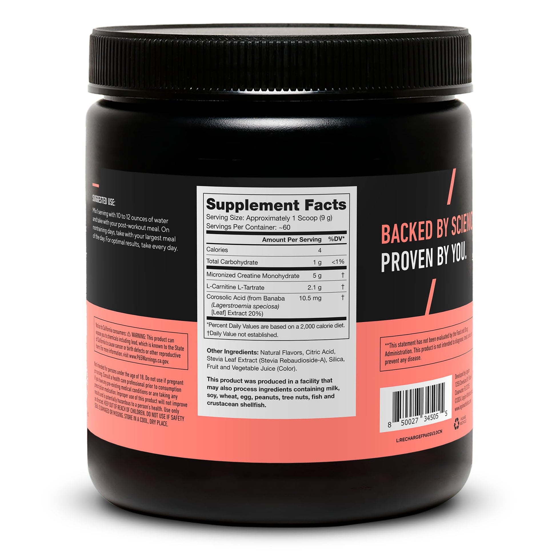 LEGION Recharge Post Workout Drink - Micronized Creatine Monohydrate Natural Post Workout Recovery Drink - Muscle Builder & Recovery Booster Post Workout Supplements (Strawberry Lemonade, 30 Servings) Nirvana Guru