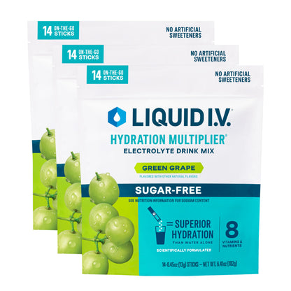 Liquid I.V.® Hydration Multiplier Sugar-Free - Rainbow Sherbet | Electrolyte Powder Drink Mix | 3 Pack (42 Servings) - Nirvana Guru