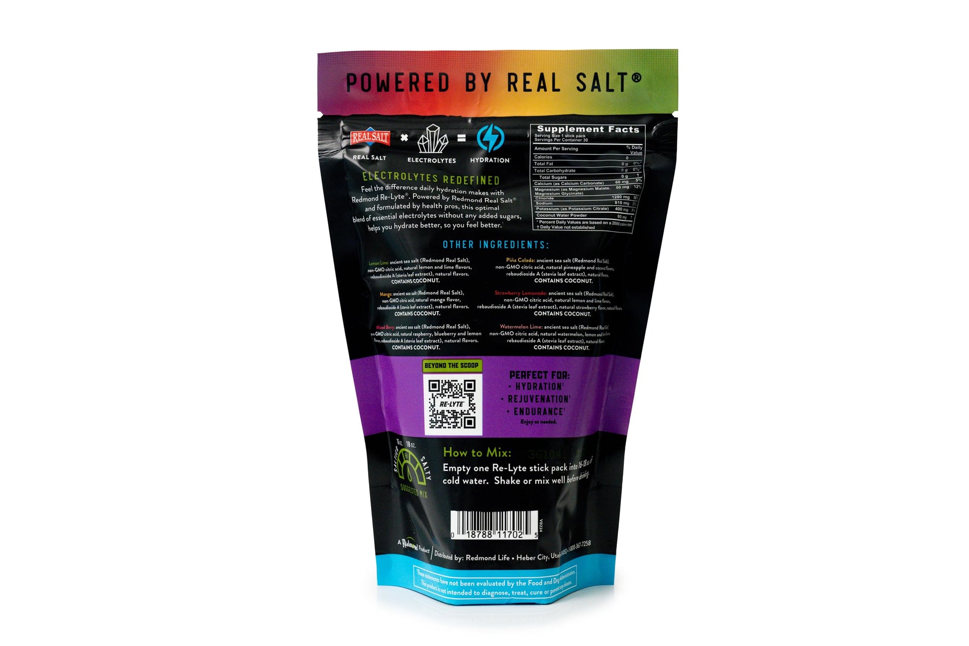 REDMOND Re-Lyte Hydration Electrolyte Powder Mix, Variety Pack, 30 Stick Packs Nirvana Guru