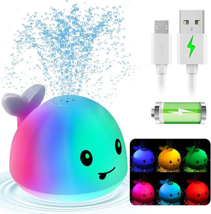 Gigilli Upgraded Baby Bath Toys, Rechargeable Light Up Bath Toys for Kids 1-3, Baby 6-12 12-18 Months Whale Bath Toy Sprinkler, Fountain Bathtub Toys Toddler Newborn Birthday Gifts nirvanaguru