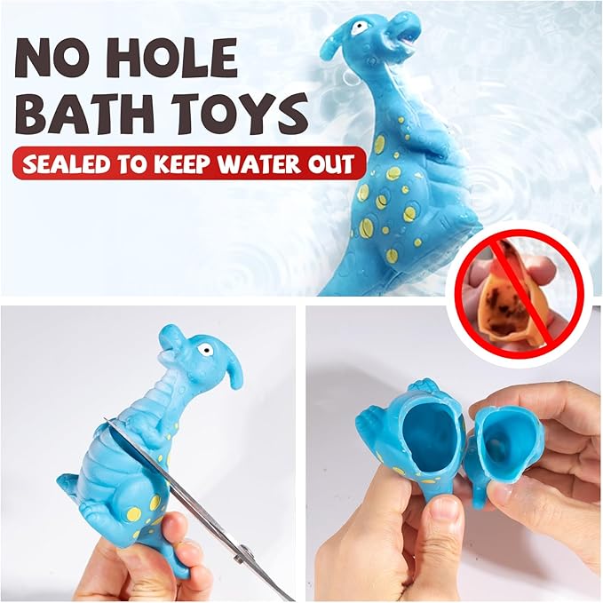 Hely Cancy Dinosaur Bath Toys - No Hole Bath Toys for Kids,Baby Bath Toys for Shower Water Pool Toys nirvanaguru