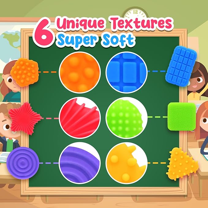 Squishy Sensory Toys for Kids Toddlers: Super Soft & Textured Sensory Fidget Toy for Autistic Children Special Needs | Stress Calming Toys for Kids | Baby Stocking Stuffers Fidget Toy for Autism, ADHD nirvanaguru