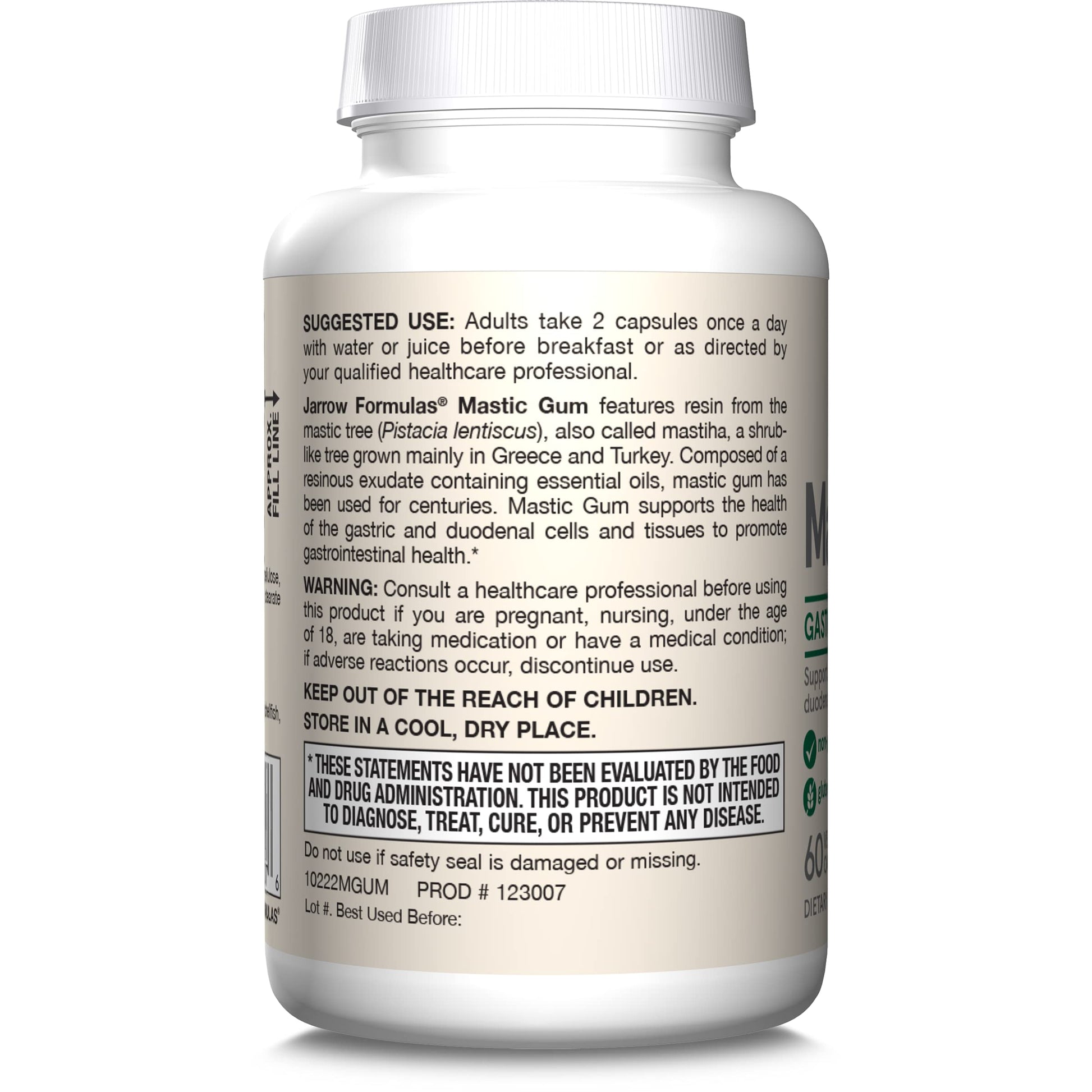 Jarrow Formulas Mastic Gum 1000 mg, Dietary Supplement for Gastrointestinal Health Support, 60 Veggie Capsules, 30 Day Supply - Nirvana Guru