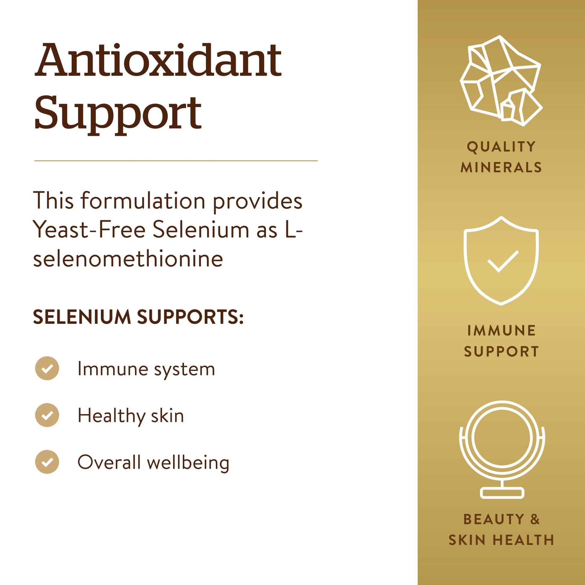 Solgar Yeast-Free Selenium 200 mcg, 250 Tablets - Supports Antioxidant & Immune System Health - Non-GMO, Vegan, Gluten Free, Dairy Free, Kosher - 250 Servings Nirvana Guru