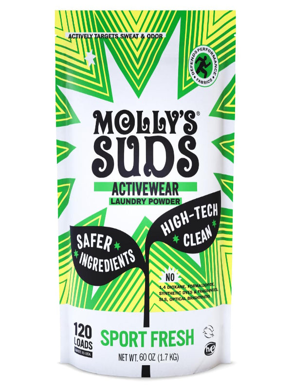 Molly's Suds Active Wear Laundry Detergent | Extra Strength Sport Laundry Powder, Stain Fighting for Performance Fabrics and Sensitive Skin | 120 Loads Nirvana Guru