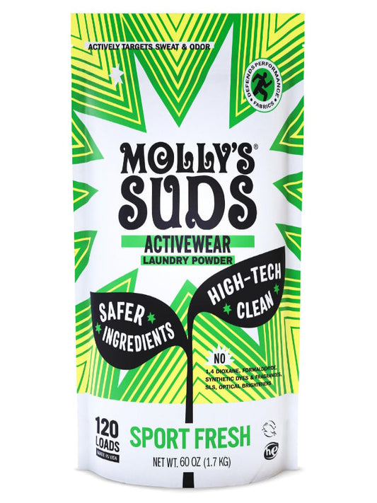 Molly's Suds Active Wear Laundry Detergent | Extra Strength Sport Laundry Powder, Stain Fighting for Performance Fabrics and Sensitive Skin | 120 Loads Nirvana Guru