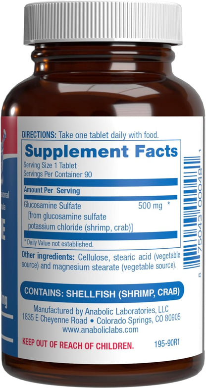 Glucosamine Sulfate Joint Health Supplement - Soft Tissue Cartilage Tendon and Ligament Supplement for Enhanced Mobility Comfort and Flexibility - Non-GMO Sodium Free & Made in The USA - 90 Servings Nirvana Guru