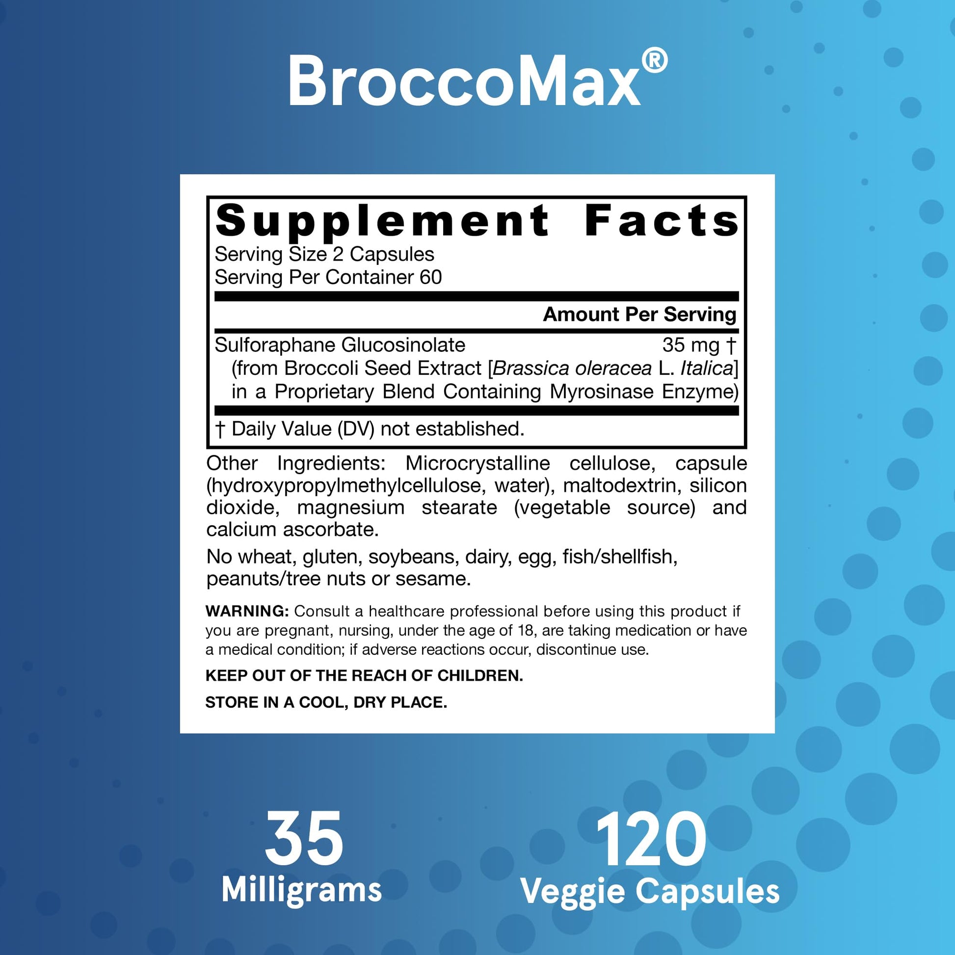 Jarrow Formulas BroccoMax Sulforaphane Glucosinolate 35 MG, Sulforaphane Generator Supports Liver Health, 120 Veggie Capsules, Up to a 60 Day Supply - Nirvana Guru