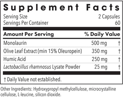 Allergy Research Group Humic-Monolaurin Complex - Immune System Support, Humic Acid Supplements, with Olive Leaf, Vegetarian Capsules - 120 Count Nirvana Guru