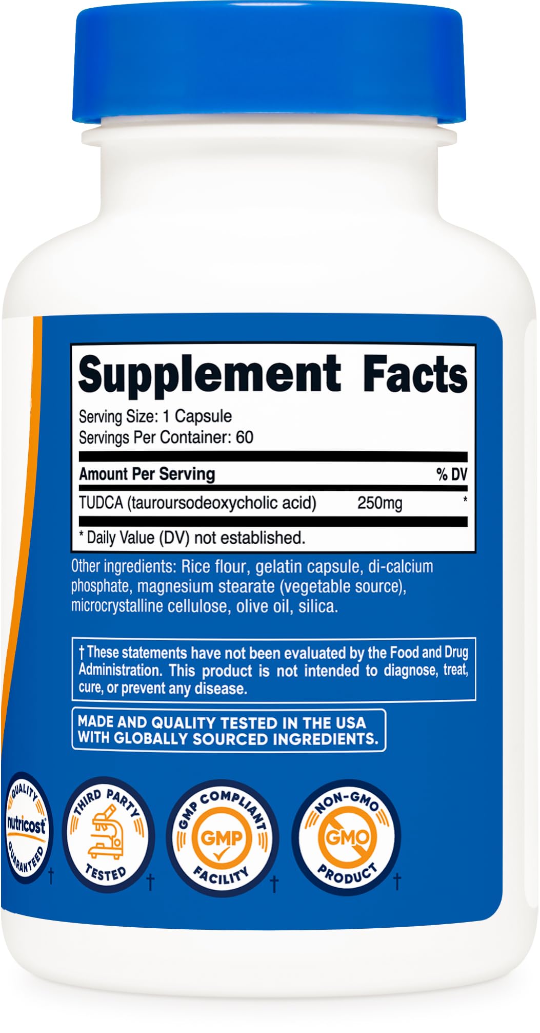 Nutricost Tudca 250mg, 60 Capsules (Tauroursodeoxycholic Acid) - Premium Quality Nirvana Guru