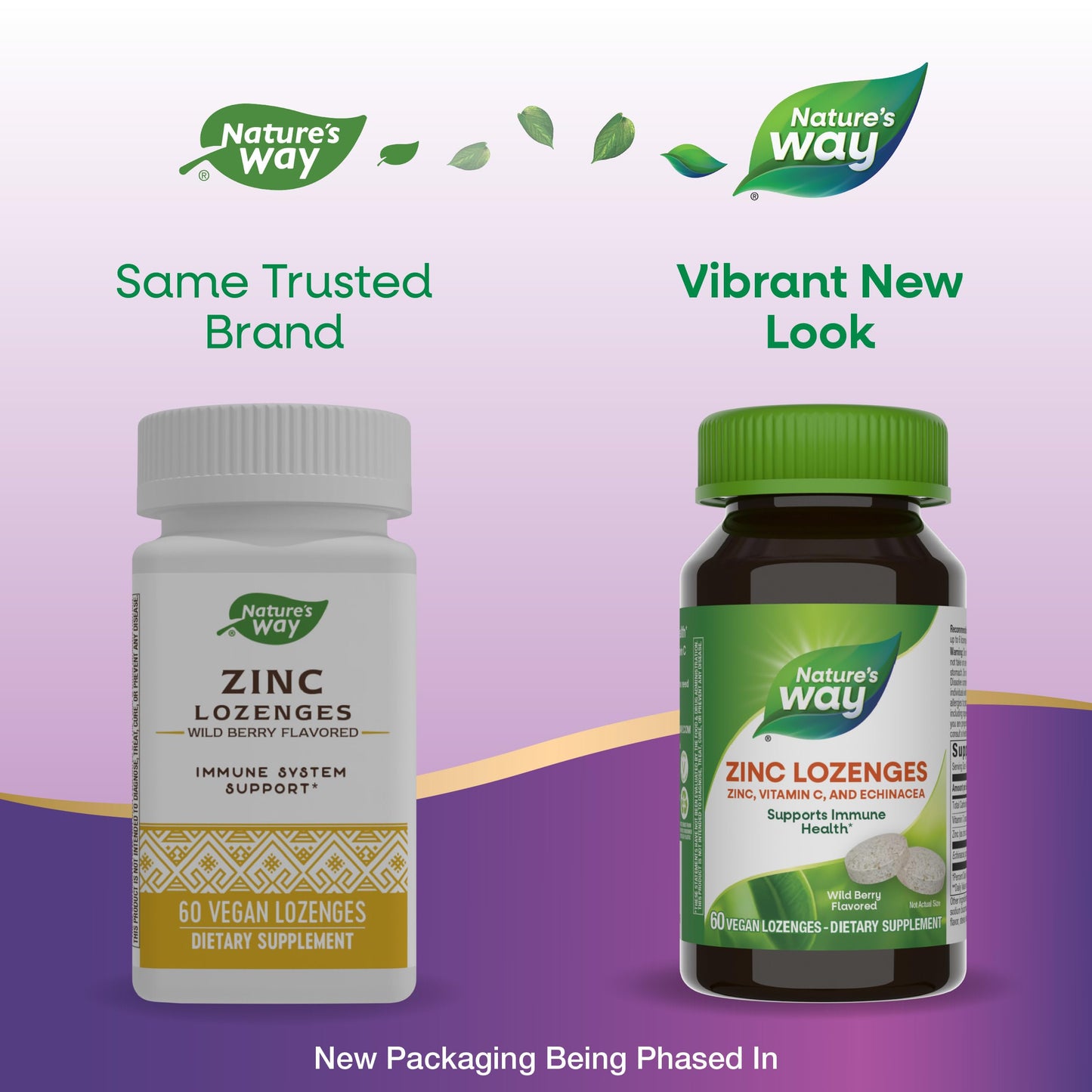 Nature's Way Zinc Lozenges with Vitamin C & Echinacea, Immune Support*, 23 mg of Zinc & 100 mg of Vitamin C per Serving, Wild Berry Flavored, 60 Lozenges (Packaging May Vary) - Nirvana Guru