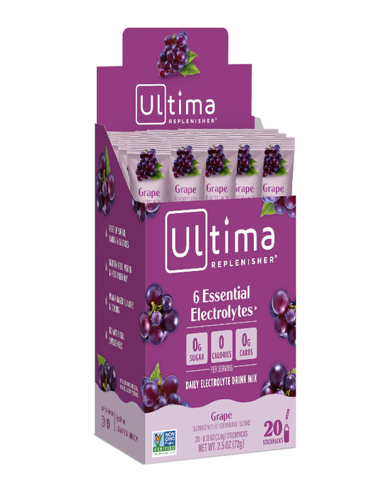 Ultima Replenisher Electrolyte Hydration Drink Mix, Pink Lemonade, 20 Serving Stickpack Box - Sugar Free, 0 Calories, 0 Carbs - Gluten-Free, Keto, Non-GMO, Vegan - Nirvana Guru