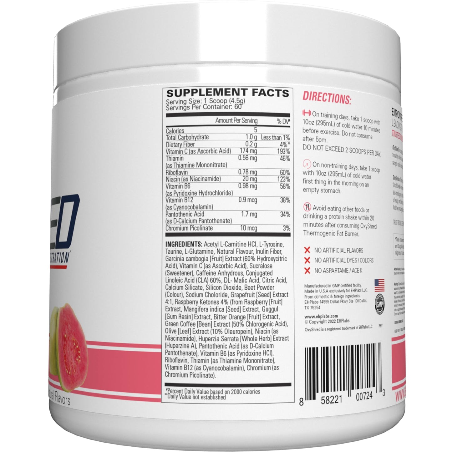 EHP Labs OxyShred Pre Workout Powder - Preworkout Powder with L Glutamine & Acetyl L Carnitine, Energy Boost Drink - Mango, 60 Servings Nirvana Guru