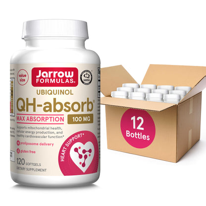 Jarrow Formulas® QH-Absorb®, 100 mg, Ubiquinol Dietary Supplement for Healthy Cardiovascular Function, 120 Softgels, 120 Day Supply - Nirvana Guru
