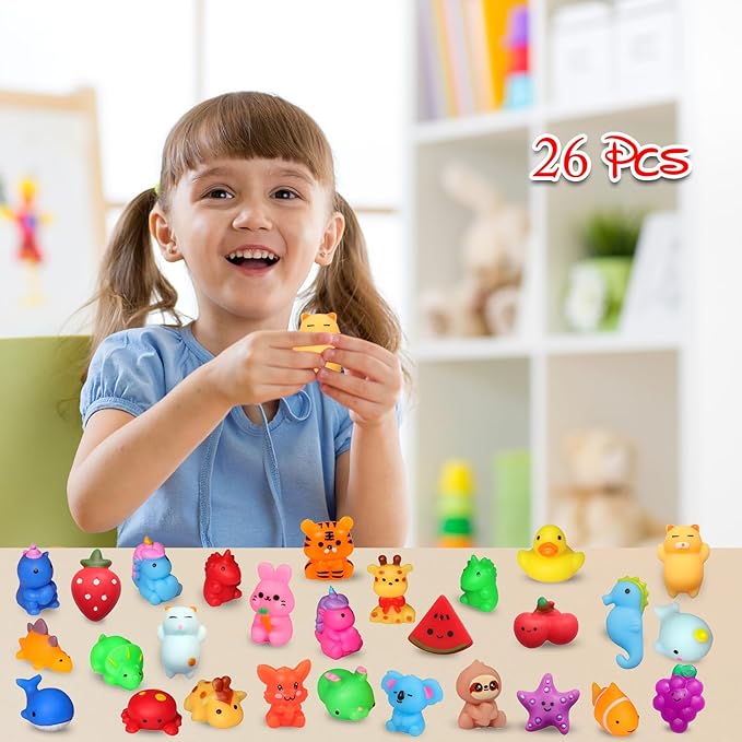 Squishies, 26 Pack Mochi Squishy Toys - Kawaii Cat Squishys Slow Rising Animals - Party Favors, Goodie Bag, Birthday Gifts, Mini Squishies Stress Reliever Toy nirvanaguru