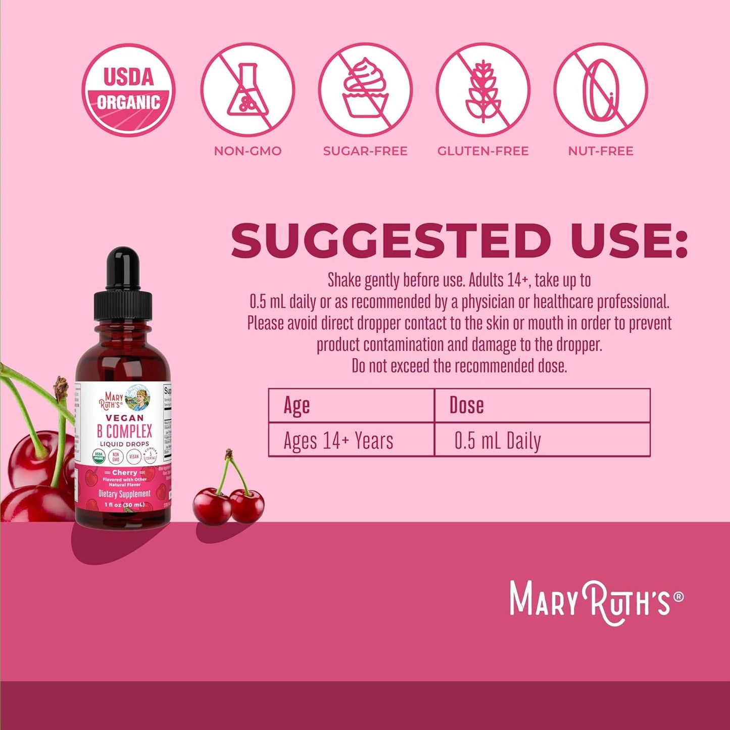 MaryRuth Organics Vitamin B Complex | B Vitamins Complex | Biotin | Vitamin B12 | Niacin | Folate | Metabolic Support Supplement | Vegan | USDA Organic | Non-GMO | Gluten Free | 2 Month Supply - Nirvana Guru
