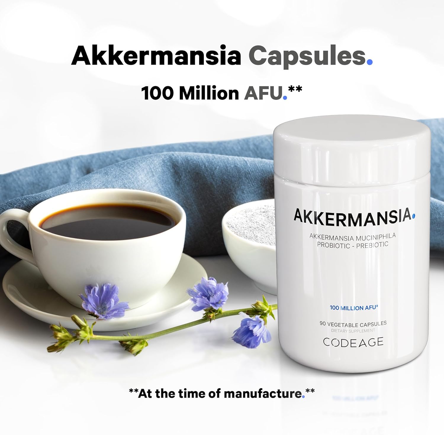 Codeage Akkermansia Muciniphila Probiotic Supplement - 3-Month Supply of Akkermansia & Chicory Inulin - Daily Synbiotic Probiotic Chicory Root - 100 Million AFUs - Gluten-Free - 90 Capsules - Nirvana Guru