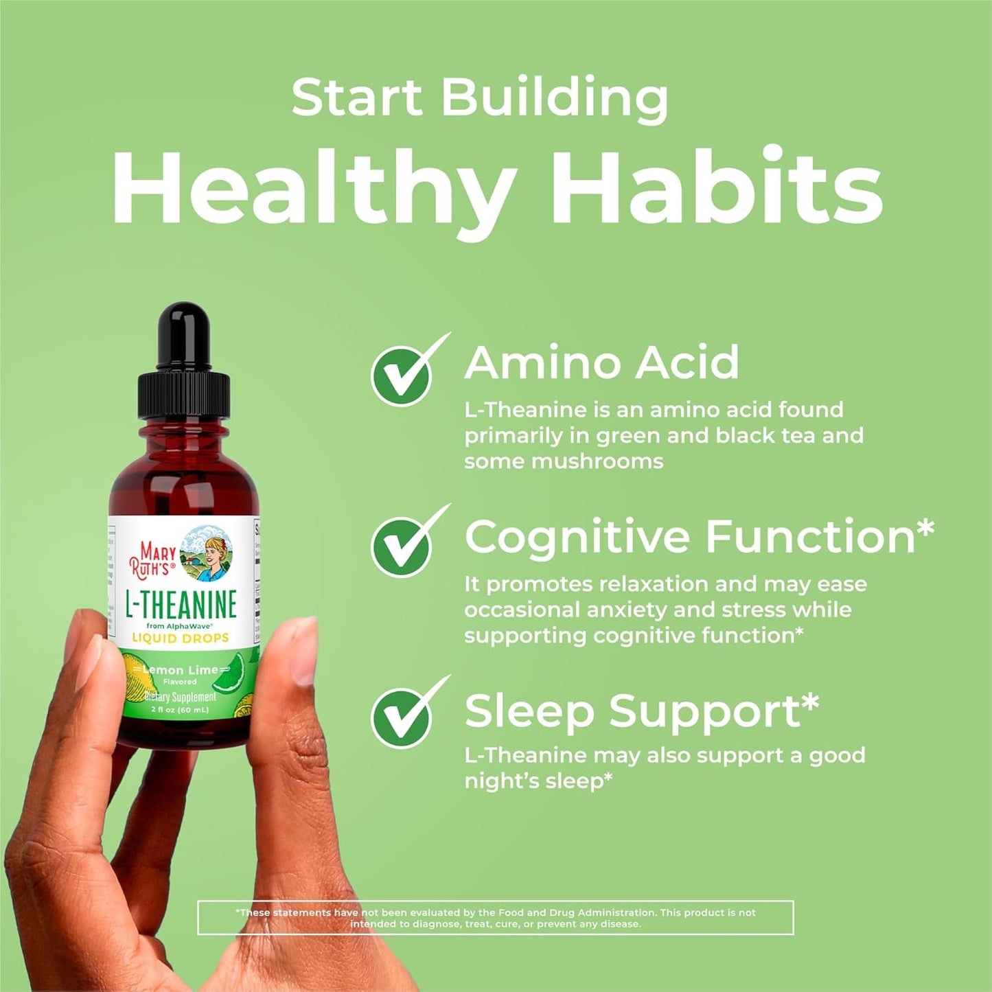 MaryRuth's L Theanine 200mg Liquid Drops | Mood Support for Adults & Kids | Focus Supplement | Natural Sleep Support | Vegan | Non-GMO | Gluten Free | 30 Servings - Nirvana Guru