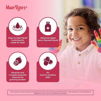MaryRuth's Kids Liquid Morning Multivitamin | Kids Multivitamin | Immune Support | Vitamin C & D | Kids Vitamins | Kids Vitamins multivitamin | Vegan | 30-180 Servings | 15.22 fl oz - Nirvana Guru