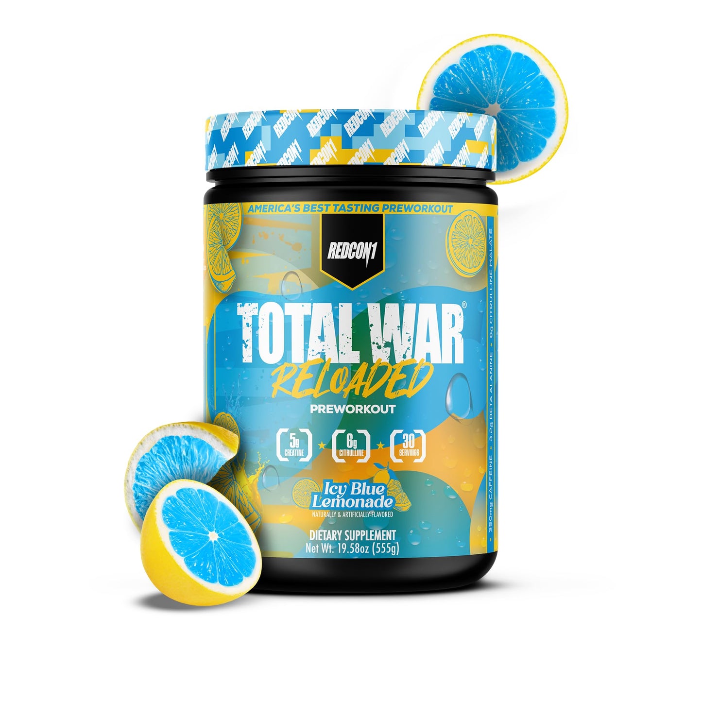 REDCON1 Total War Pre Workout Powder, Blue Lemonade - Beta Alanine + Citrulline Malate Keto Friendly Preworkout for Men & Women with 320mg of Caffeine - Fast Acting (30 Servings) Nirvana Guru