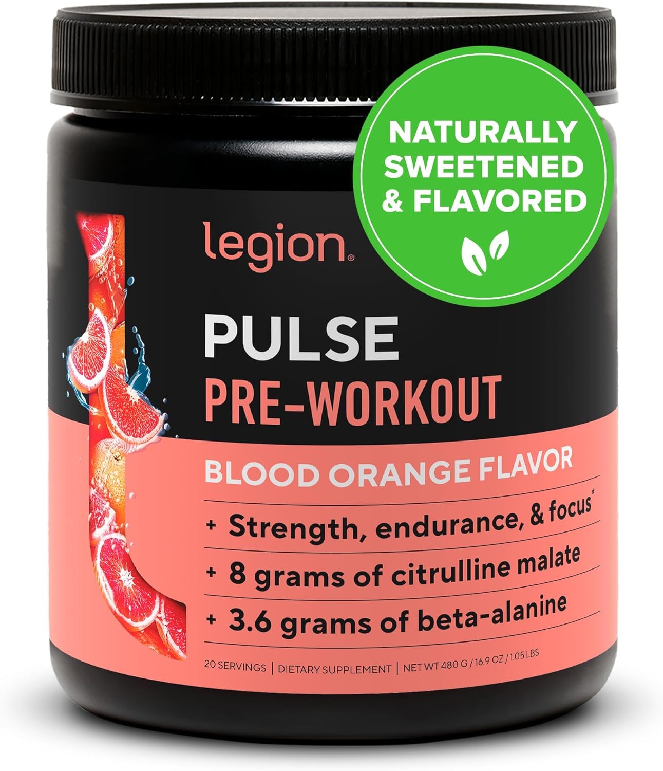 LEGION Pulse Pre Workout Supplement - All Natural Nitric Oxide Preworkout Drink to Boost Energy, Creatine Free, Naturally Sweetened, Beta Alanine, Citrulline, Alpha GPC (Fruit Punch) Nirvana Guru