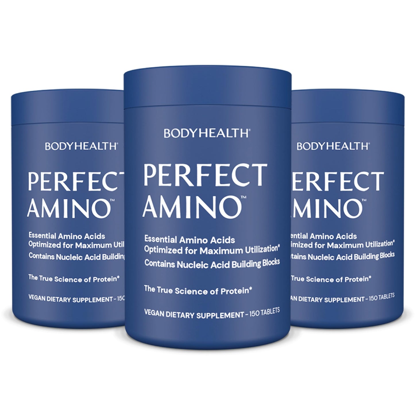 BodyHealth PerfectAmino Tablets (150 ct), Essential Amino Acid with BCAAs + Lysine, Phenylalanine, Threonine, Methionine, Tryptophan, Supplement for Muscle Mass Production, Recovery & Strength - Nirvana Guru