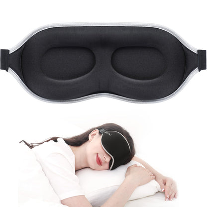 MZOO Sleep Eye Mask for Side Sleeper Men Women, Zero Eye Pressure 3D Sleeping Mask, Light Blocking Patented Design Night Blindfold, Soft Eye Shade Cover for Travel, Black