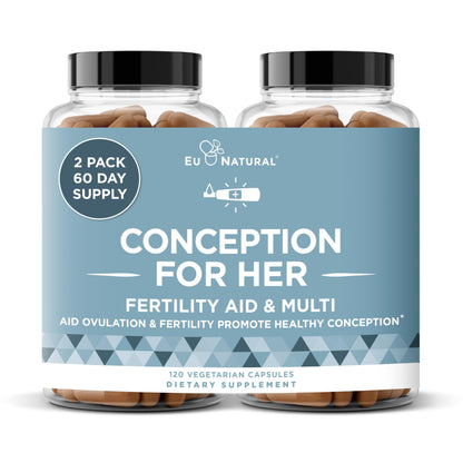 Conception Fertility Supplements for Women – Aids Ovulation, Hormonal Balance, & Regular Cycles – Prenatal Vitamin Support with Myo-Inositol, Folate, Folic Acid, Vitex – 60 Vegetarian Soft Capsules Nirvana Guru