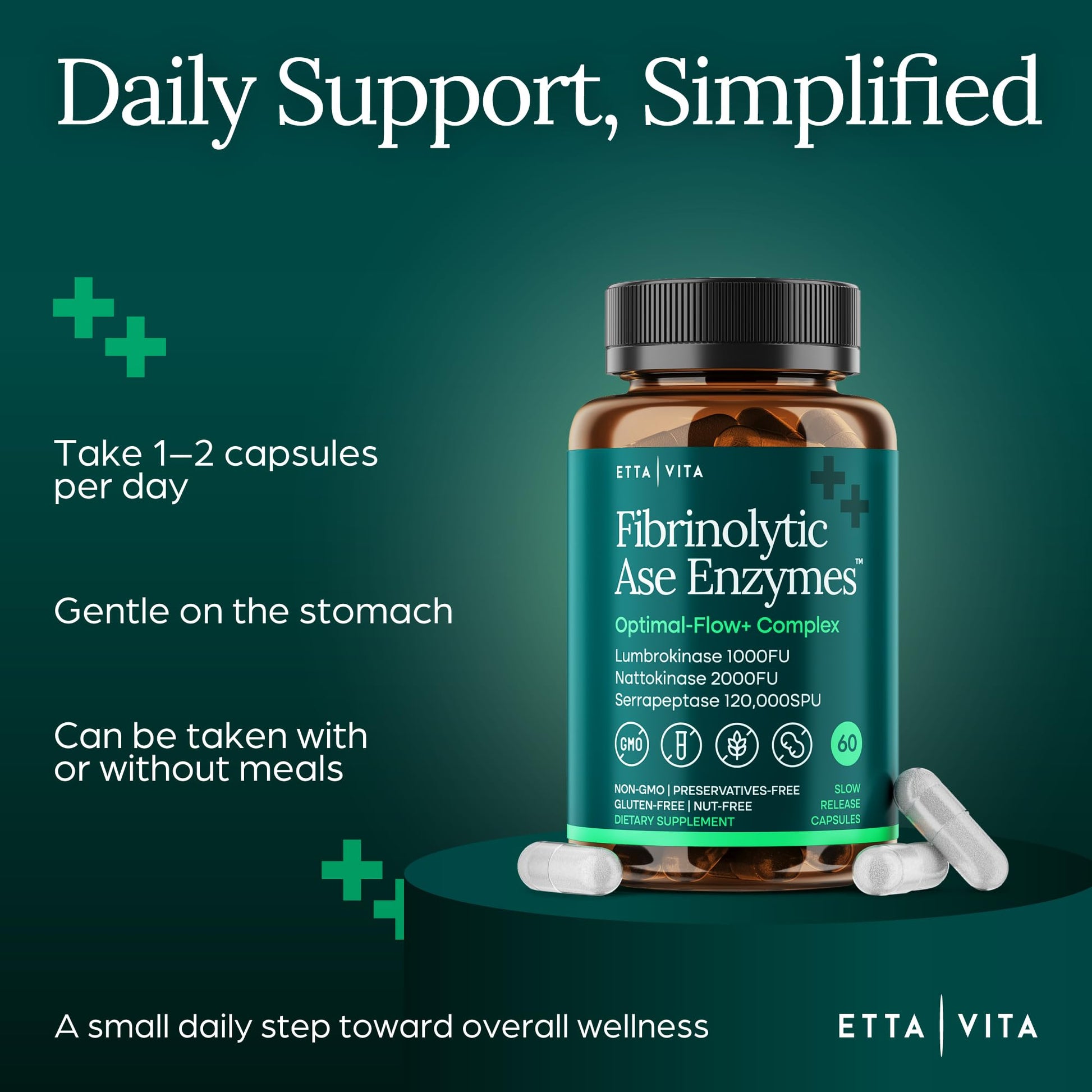 Potent Nattokinase 4000 FU Serrapeptase 240000 SPU Lumbrokinase 2000 FU Supplement - Proteolytic Enzymes Capsules for Energy Support, Digestion, Detox, Cognition & Gut Health for Men & Women Nirvana Guru