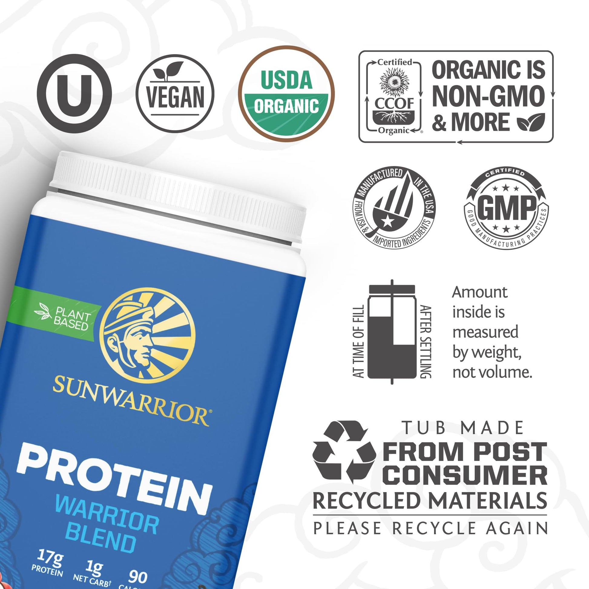 Organic Plant Based Protein Powder | Vegan Organic Protein Powder Vanilla Flavored with BCAA Amino Acids & Hemp Seed Pea Blend | Non-GMO Soy Dairy Filler & Gluten Free (Vanilla, 32 Servings) - Nirvana Guru