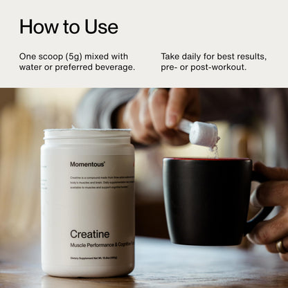 Momentous Creatine Monohydrate Powder - Creapure® Creatine Powder Supports Strength, Lean Muscle, & Recovery for Men & Women - 5 g per Serving - 90 Servings Nirvana Guru
