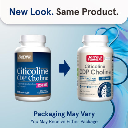 Jarrow Formulas Citicoline CDP Choline 250 MG, CDP Choline Supplement Supports Brain Health, Performance and Memory, 120 Capsules, Up to a 120 Day Supply - Nirvana Guru